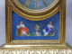 CEAS DE SEMINEU CU PERECHE DE SFESNICE DIN BRONZ AURIT , DECORAT CU PORTELAN SEVRES , FRANTA , SECOL XIX