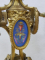 CEAS DE SEMINEU CU PERECHE DE SFESNICE DIN BRONZ AURIT , DECORAT CU PORTELAN SEVRES , FRANTA , SECOL XIX