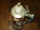 HALBA BERE  MAJOLICA  CU CAPAC METALIC, CIRCA 1900
