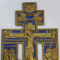 IISUS RASTIGNIT, CRUCIFIX DIN BRONZ SI EMAIL, RUSIA, SECOL. 19