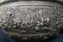 IMPRESIONANT BOL DIN ARGINT , BIRMANIA , SFARSIT DE SECOL XIX. Fine Repoussed Silver Bowl, Burma