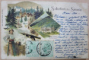 SINAIA , VEDERE GENERALA , CU MUNTII BUCEGI IN PLAN SECUND , CROMOLITOGRAFIE , CARTE POSTALA CLASICA
