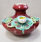 VAS DECORATIV ART NOUVEAU MAJOLICA DECORAT CU FLOARE DE NUFAR