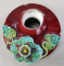 VAS DECORATIV ART NOUVEAU MAJOLICA DECORAT CU FLOARE DE NUFAR