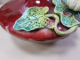 VAS DECORATIV ART NOUVEAU MAJOLICA DECORAT CU FLOARE DE NUFAR