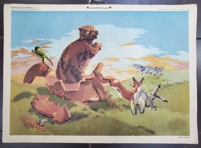 '' CASUTA DIN OALA '' , PLANSA DIDACTICA NR. 46 , 1979