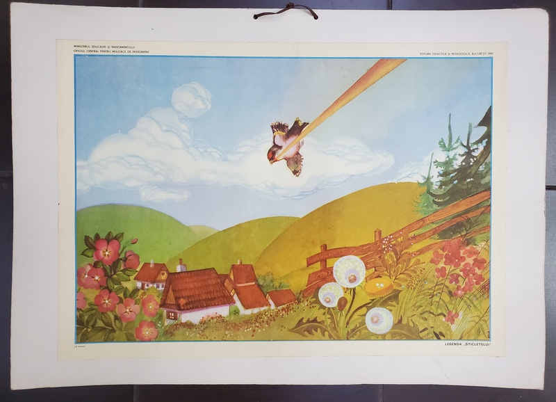 '' LEGENDA STICLETELUI '' , PLANSA DIDACTICA NR. 51 , 1979