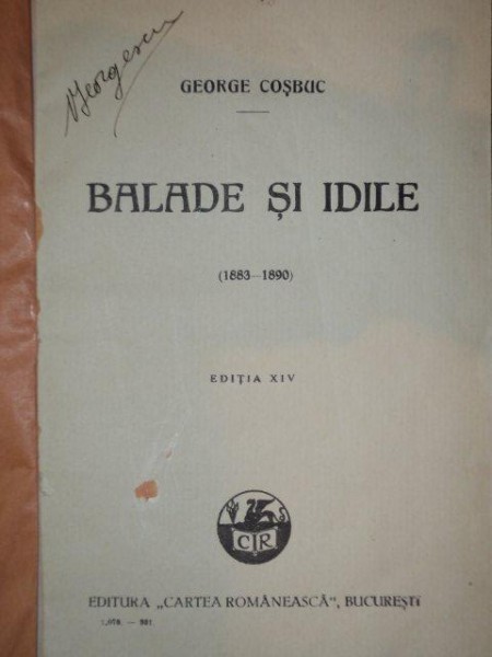 BALADE SI IDILE-GEORGE COSBUC