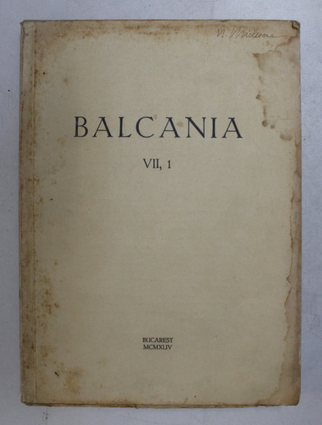 BALCANIA VII-1- BUC.1944, CONTINE HALOURI DE APA