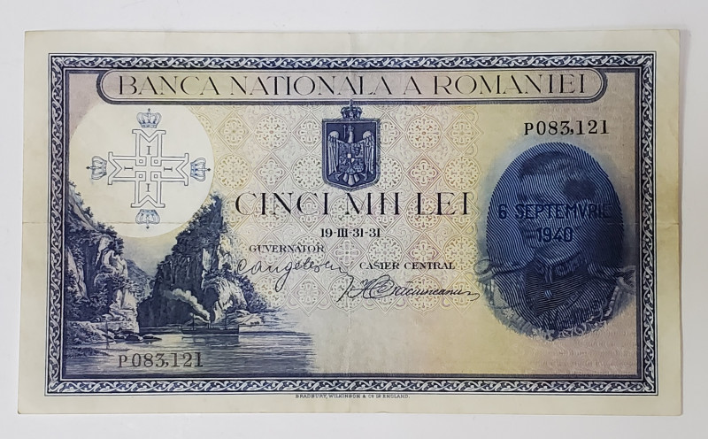 Bancnota 5000 Lei, 1931, Supratipar 1940