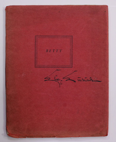 BETTY - OU LES JEUX INNOCENTS SUR LA PLAGE - ALBUM DE DESSINS par LOUIS BOUAT , AVEC COMMENTAIRES LIBRES par ATHANAEL , 1924 , EXEMPLAR NUMEROTAT  62 DIN 100 * PE HARTIE VELIN DE LUXE