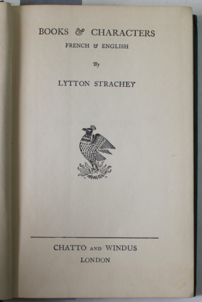 BOOKS and CHARACTERS FRENCH and ENGLISH by LYTTON STRACHEY , 1934