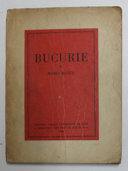 BUCURIE de MARIA  BANUS , 1949 * DEDICATIE