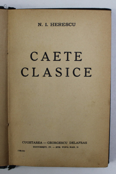 CAETE CLASICE de N.I. HERESCU