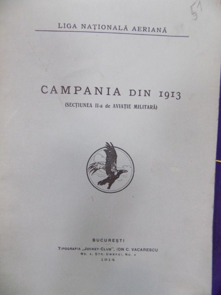 CAMPANIA DIN 1913 AVIATIE MILITARA