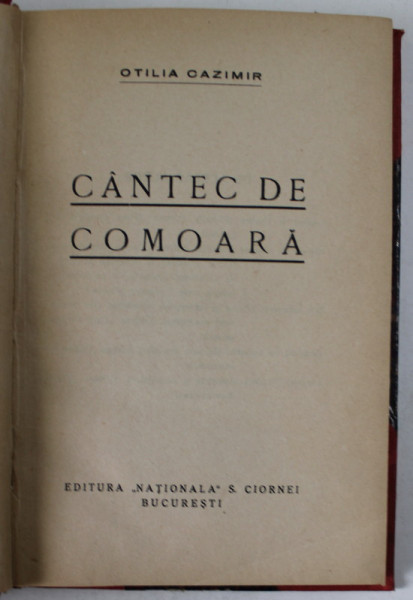 CANTEC DE COMOARA. POEZII de OTILIA CAZIMIR