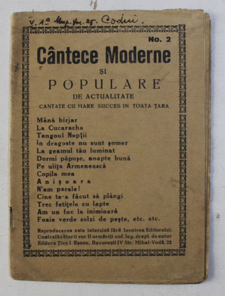 CANTECE MODERNE SI POPULARE DE ACTUALITATE , CANTATE CU MARE SUCCES IN TOATA TARA
