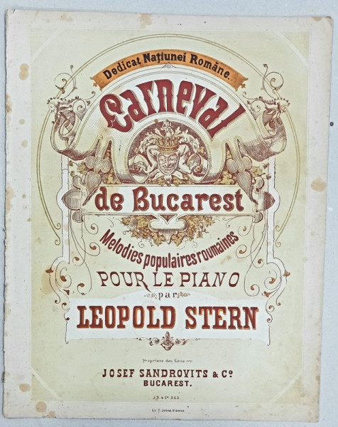 CARNEVAL DE BUCARET par LEOPOLD STERN - PARTUTURA, CROMOLITOGRAFIE, cca. 1900