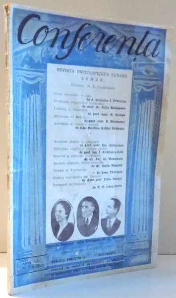 CONFERENTA, REVISTA ENCICLOPEDICA LUNARA, NR 9-10 , 1943