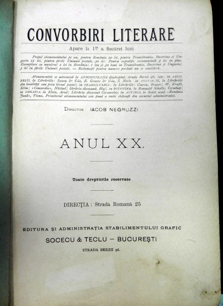 Convorbiri literare Anul XX 