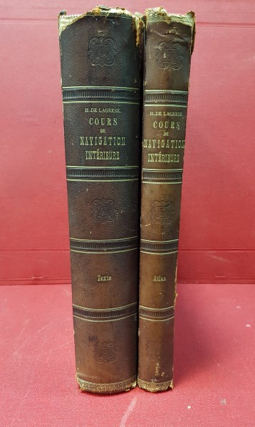 COURS DE NAVIGATION INTERIEURE, FLEUVES & RIVIERES, 2 VOLUMEC- PARIS 1871