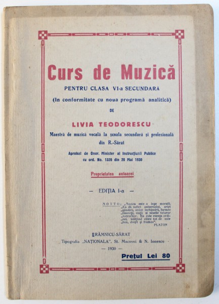 CURS DE MUZICA PENTRU CLASA A VI-A SECUNDARA   LIVIA TEODORESCU
