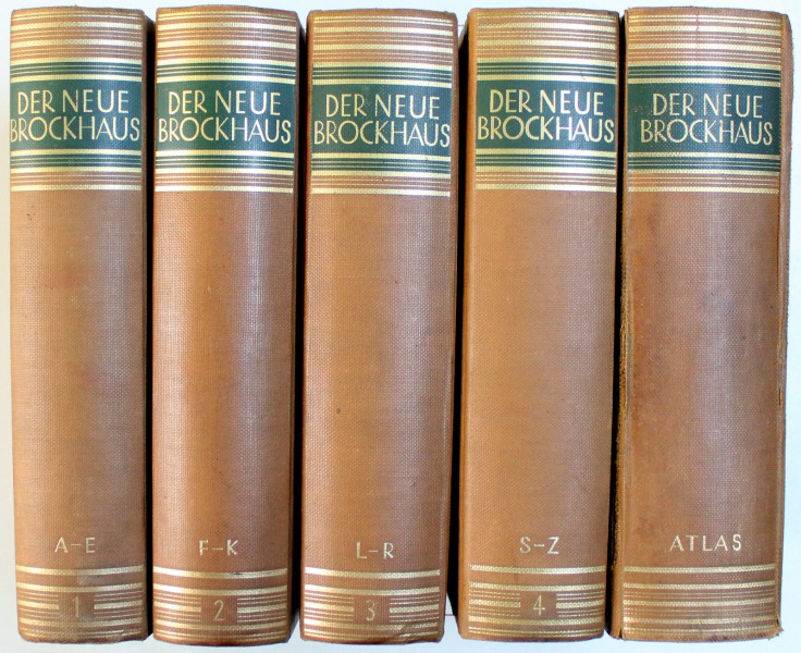 DER NEUE BROCKHAUS , ALLBUCH IN VIER BANDEN UND EINEM ATLAS , ( ENCICLOPEDIA BROCKHAUS , 4 VOL. + 1 ATLAS ) , 1936 - 1937