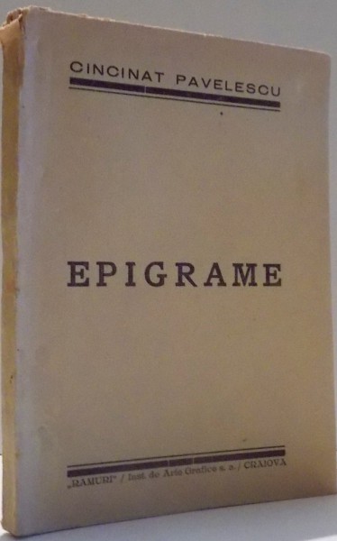 EPIGRAME de CINCINAT PAVELESCU ,CRAIOVA 1927