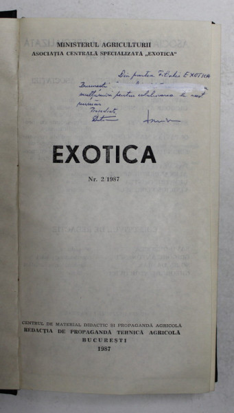EXOTICA-PASARI DE APARTAMENT nr 2 , 1987