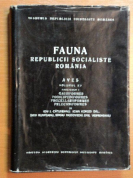 FAUNA REPUBLICII SOCIALISTE ROMANIA,VOL. XV,1978
