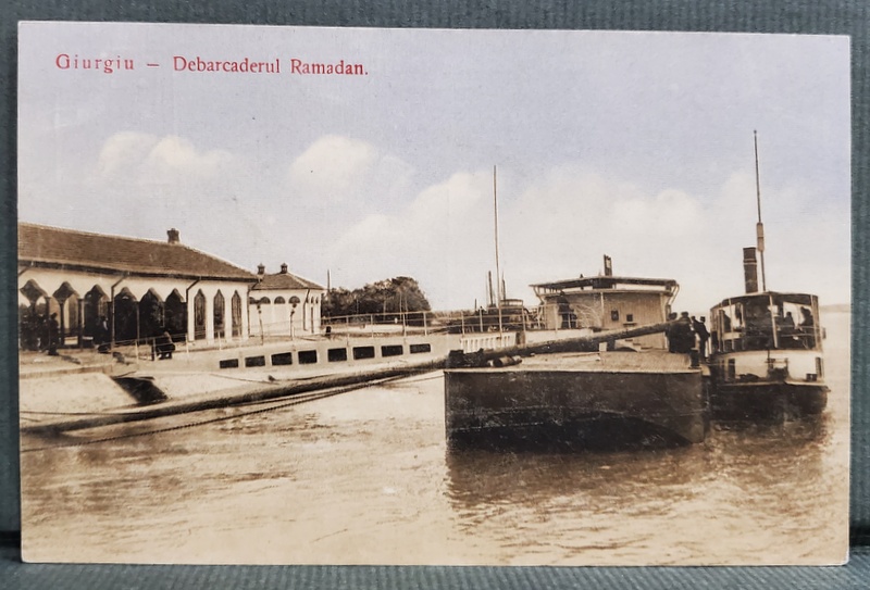GIURGIU , VASE LA DEBARCADERUL RAMADAN , CARTE POSTALA , 1910