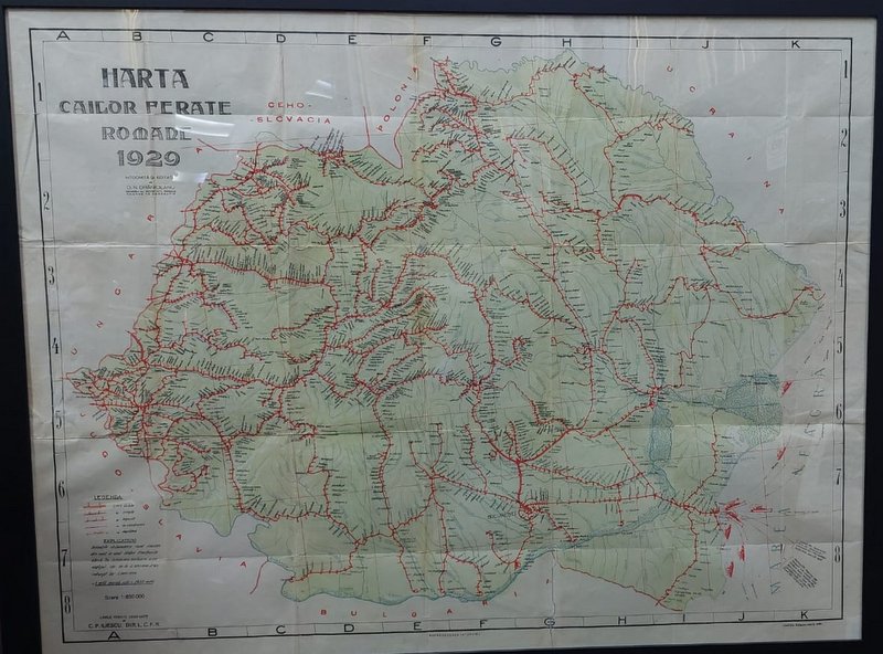 HARTA CAILOR FERATE ROMANE , intocmita de D.N.  DRANICEANU , 1929