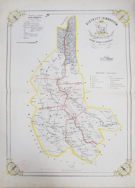 HARTA DISTRICT DAMBOVITA de MAIOR D. PAPPASOGLU , 1863