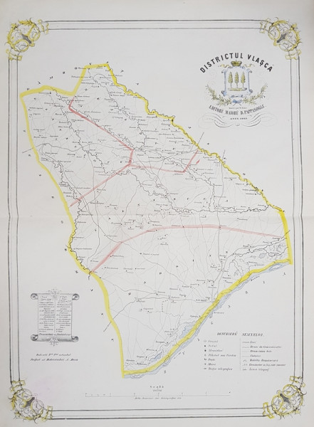 HARTA DISTRICTU VLASCA  de MAIOR D. PAPPASOGLU , 1863