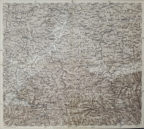 HARTA ZONEI SIBIU , SC. 1 : 300.000 , 1881