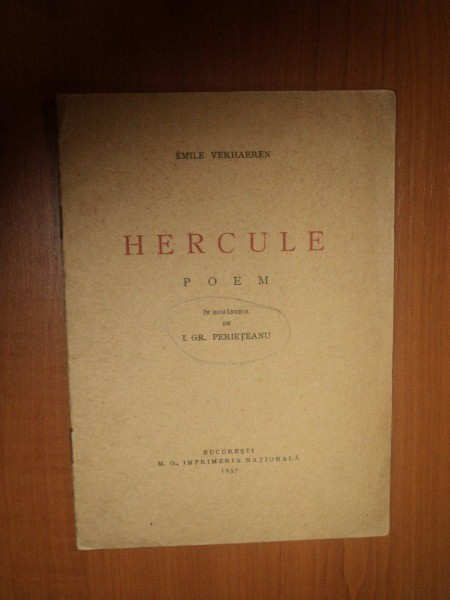 HERCULE, POEM - EMILE VERHAEREN, BUC. 1937