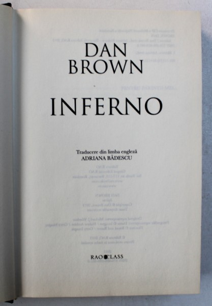 INFERNO de DAN BROWN , 2013