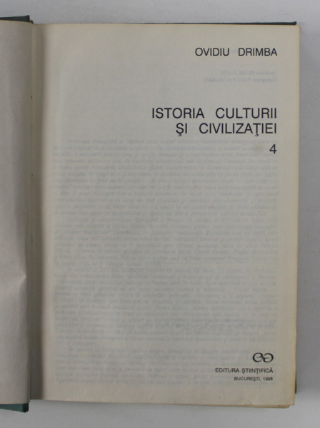 Istoria Culturii si civilizatiei Vol 4-O.Drimba