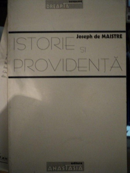 ISTORIE SI PROVIDENTA   de JOSEPH DE MAISTRE