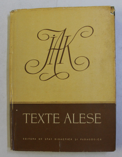 J.A . KOMENSKY  - TEXTE ALESE , 1958