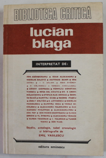 LUCIAN BLAGA interpretat de ION AGARBICEANU , JEKELY ZOLTAN ... TUDOR VIANU , 1981