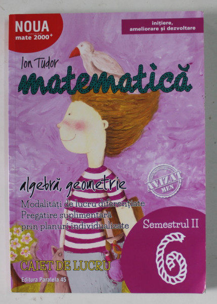 MATEMATICA , ALGEBRA , GEOMETRIE , CLASA A - VI -A , SEMESTRUL II , CAIET DE LUCRU de ION TUDOR  , 2018