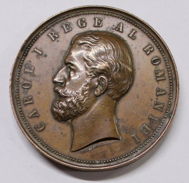 MEDALIE CAROL I , REGE AL ROMANIEI , SERBAREA PROCLAMAREI REGATULUI , 1881 , W. KURLLICH