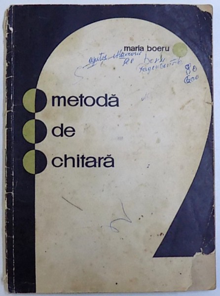 METODA DE CHITARA de MARIA BOERU, EDITIA II  1965