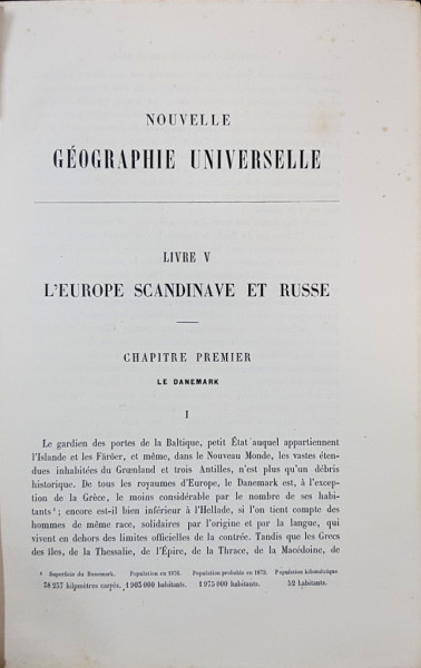 NOUVELLE GEOGRAPHIE UNIVERSELLE, EUROPE, SCANDINAVE, RUSSE par ELISEE RECLUS - PARIS, 1875