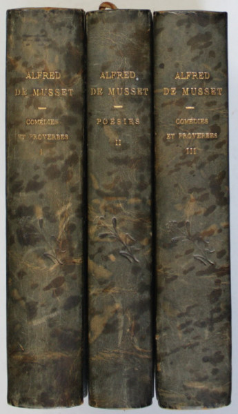 OEUVRES DE ALFRED DE MUSSET , TROIS VOLUMES , 1876