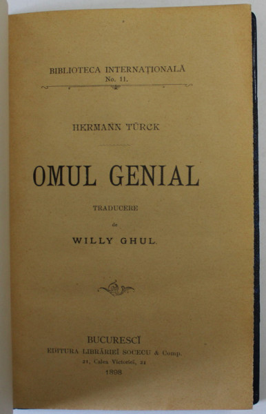 OMUL GENIAL de HERMANN TURCK , 1898
