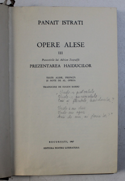OPERE ALESE,VOL.3-PANAIT ISTRATI