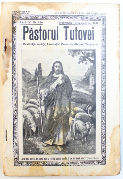 PASTORUL TUTOVEI  - REVISTA LUNARA A ASOCIATIEI PREOTILOR DIN JUD. TUTOVA , ANUL IV , NR. 9-10 , NOEMBRIE  - DECEMBRIE , 1941