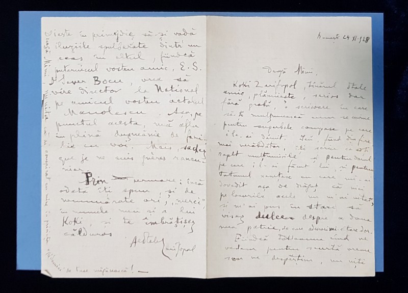 PAUL ZARIFOPOL  SCRISOARE 1924(?)